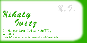 mihaly ivitz business card